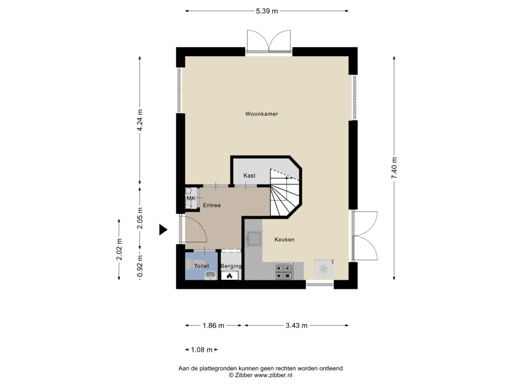 Bekijk plattegrond van Begane grond van De Witte Raaflaan 59