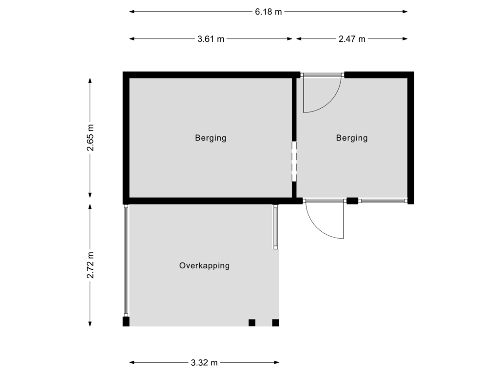 Bekijk plattegrond van Berging van Oude Rozengaardseweg 165