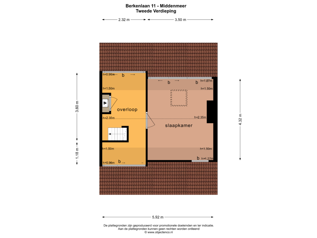 Bekijk plattegrond van TWEEDE VERDIEPING van Berkenlaan 11