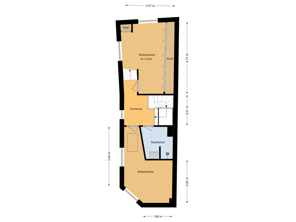 Bekijk plattegrond van Eerste verdieping van Smeepoortstraat 39-1