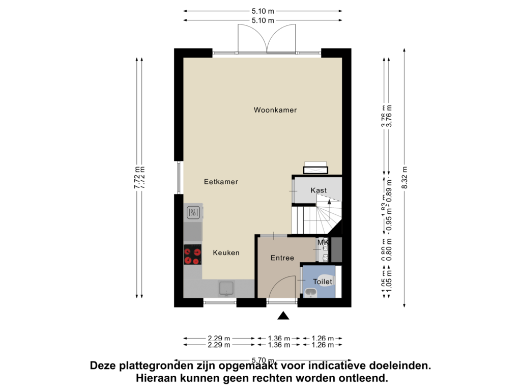 Bekijk plattegrond van Begane grond van Saltshof 1034-D