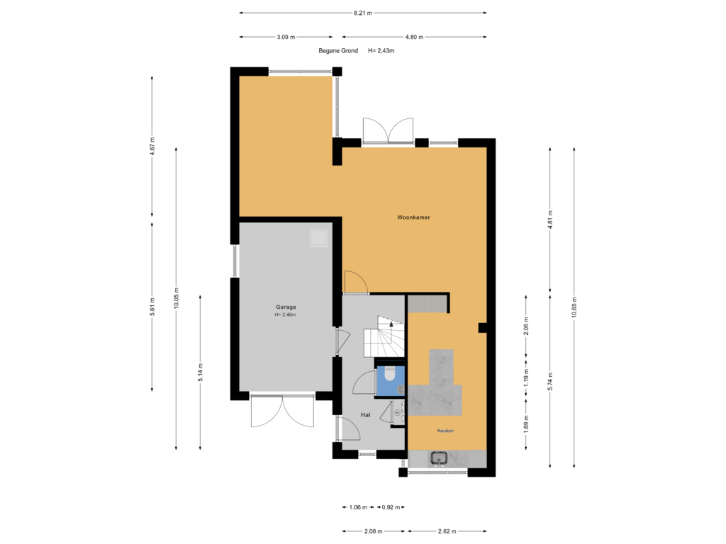 Bekijk plattegrond van Begane Grond van Astersingel 128