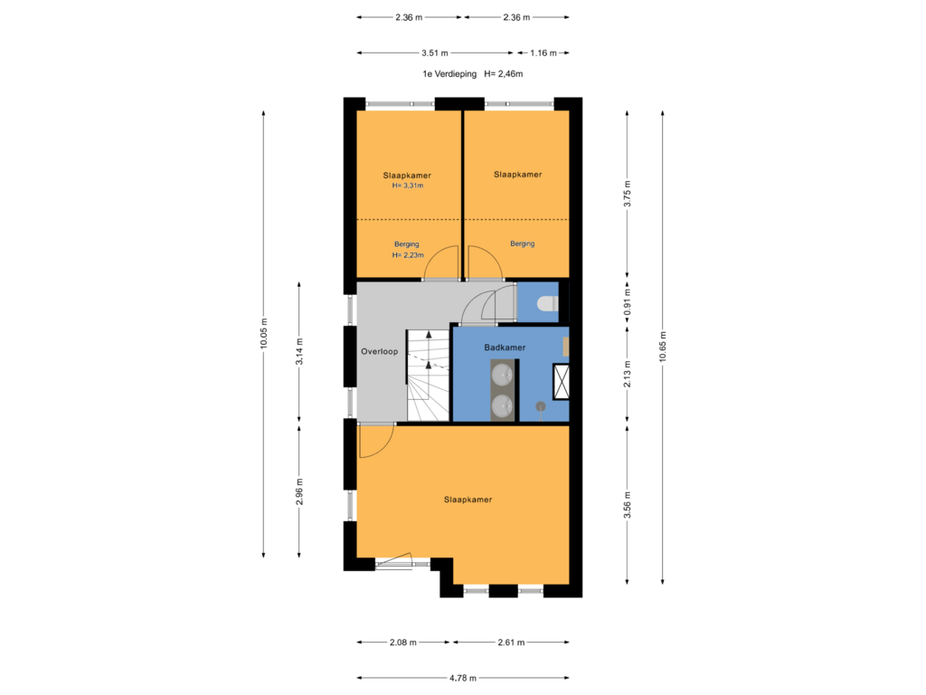 Bekijk plattegrond van 1e Verdieping van Astersingel 128