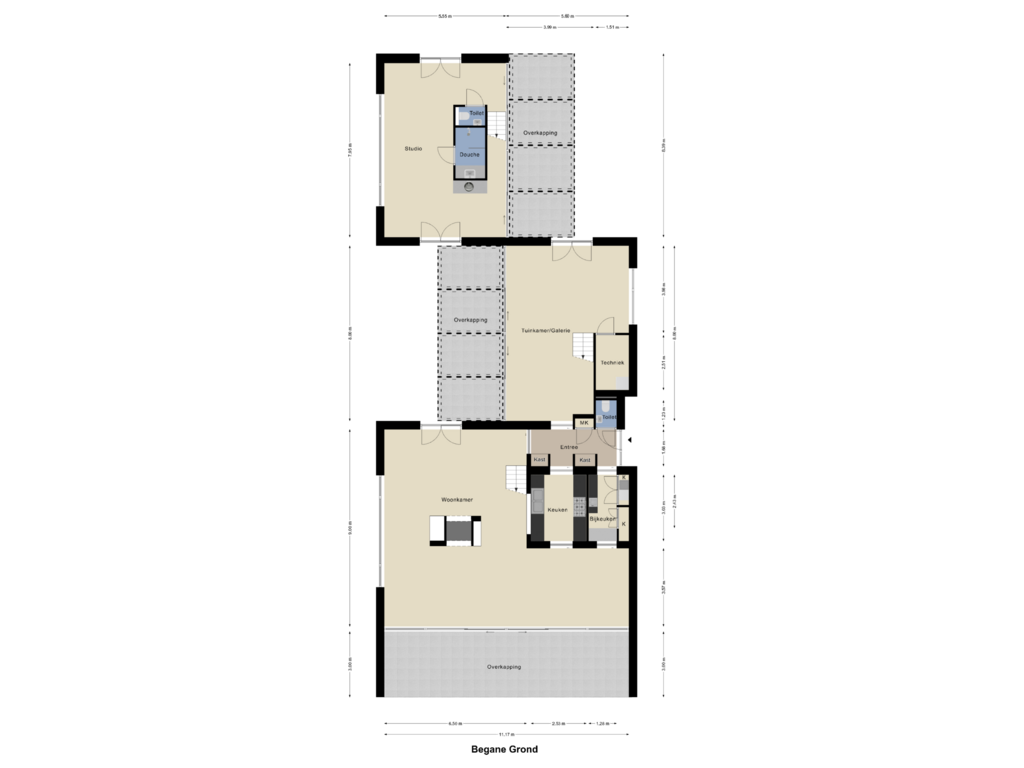 Bekijk plattegrond van Begane Grond van Liskesweg 2-A