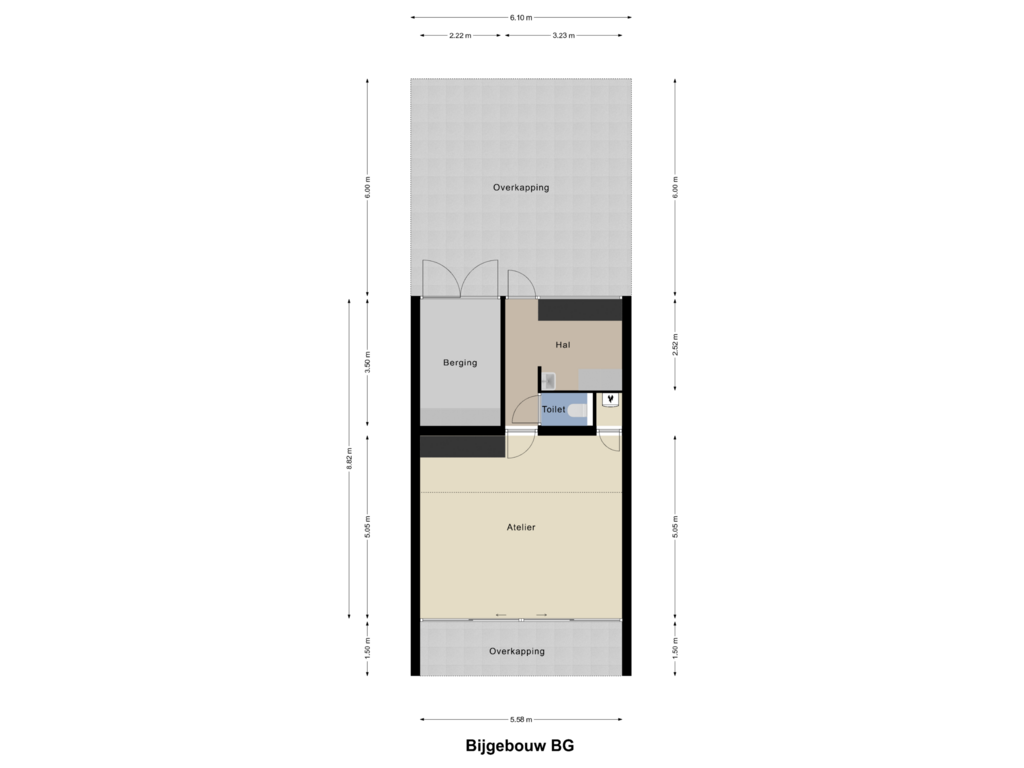 Bekijk plattegrond van Bijgebouw BG van Liskesweg 2-A