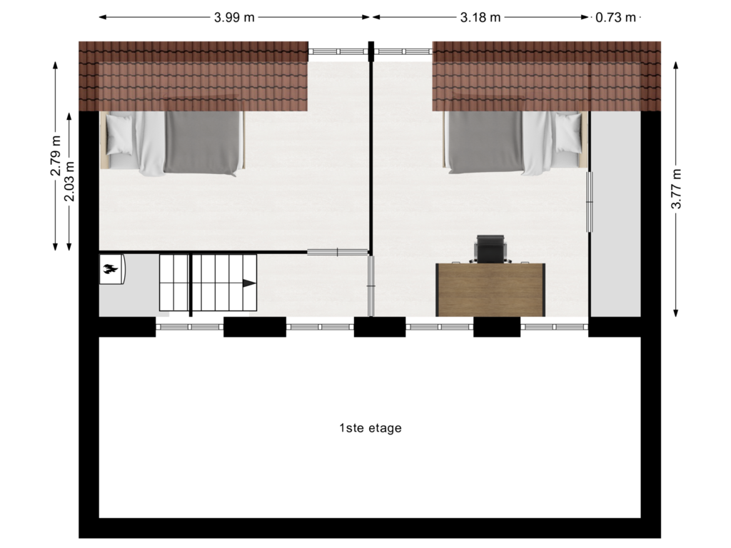 Bekijk plattegrond van 2de etage van Kerkbuurt 234