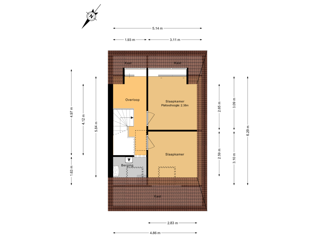 Bekijk plattegrond van 2e verdieping van Gildenhof 22