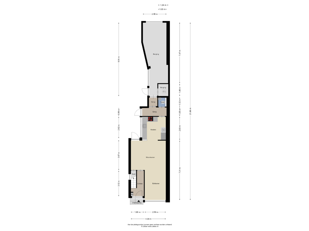 View floorplan of Begane Grond of De Savornin Lohmanstraat 18