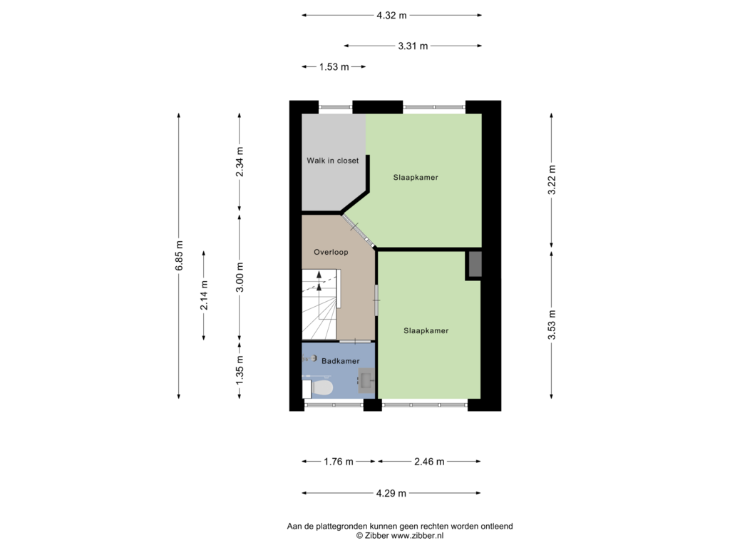 View floorplan of Eerste Verdieping of De Savornin Lohmanstraat 18