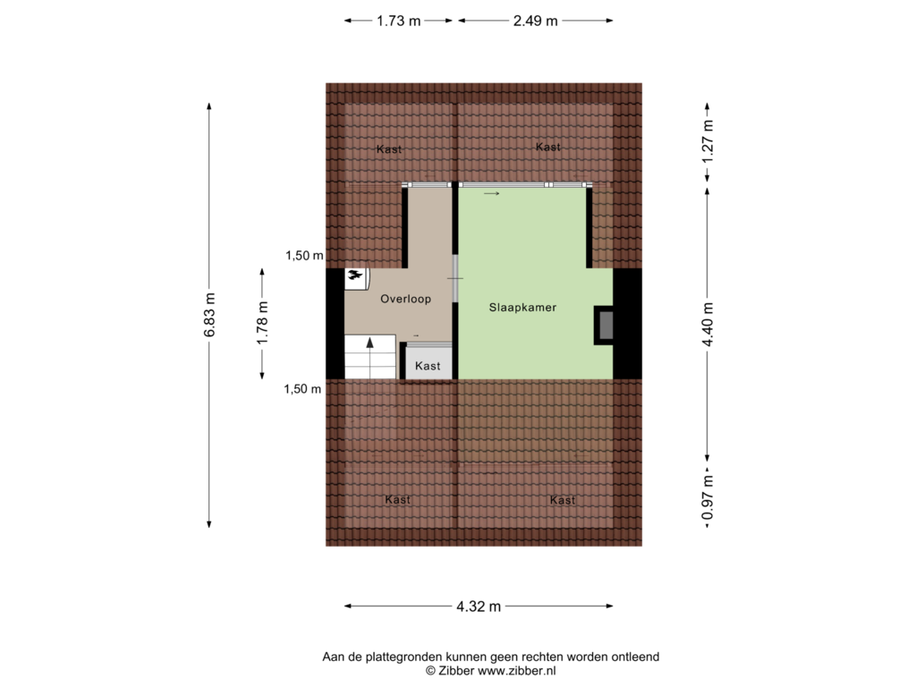 View floorplan of Tweede Verdieping of De Savornin Lohmanstraat 18