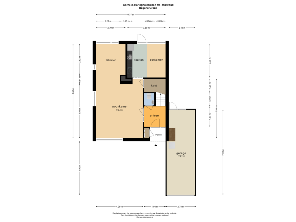 Bekijk plattegrond van BEGANE GROND van Cornelis Haringhuizenlaan 40