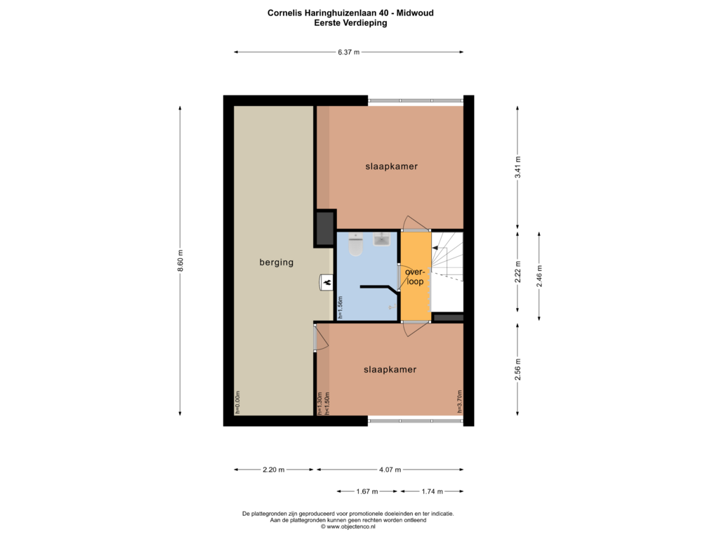 Bekijk plattegrond van EERSTE VERDIEPING van Cornelis Haringhuizenlaan 40