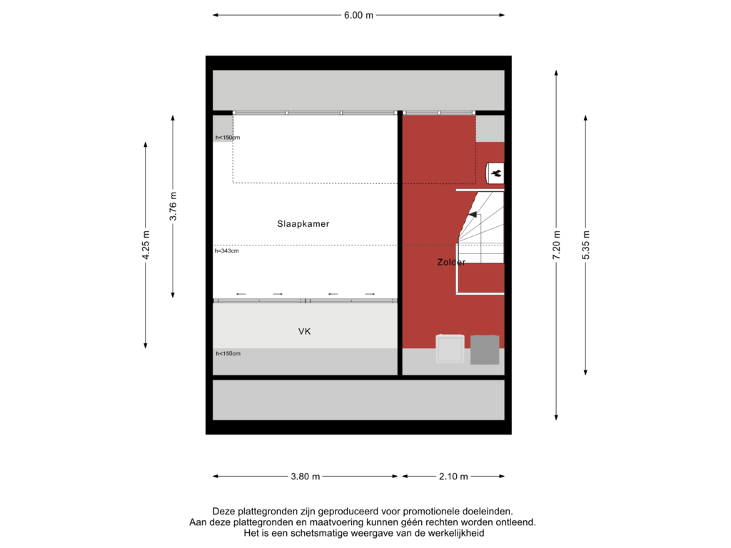 Bekijk plattegrond van 2e Verdieping van Mariahof 17