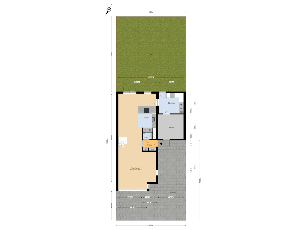 View floorplan of Begane grond tuin of De Dintel 42