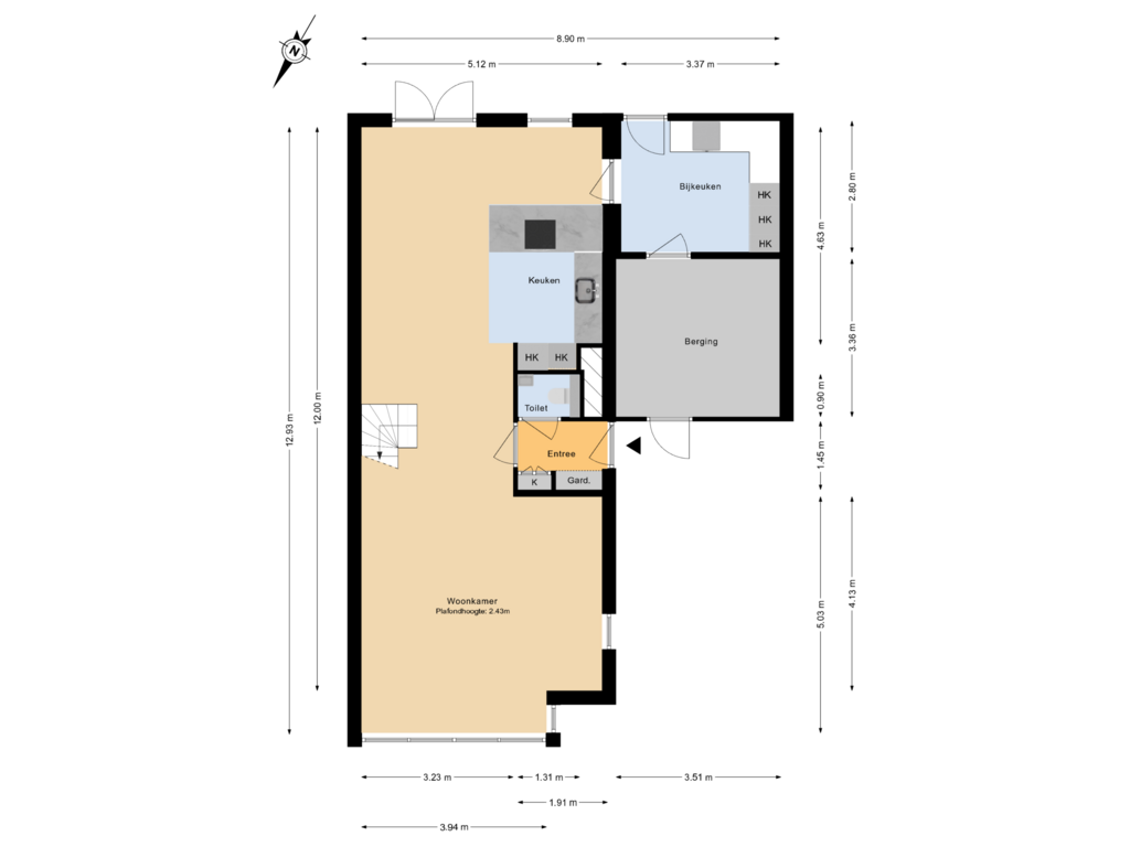 View floorplan of Begane grond of De Dintel 42