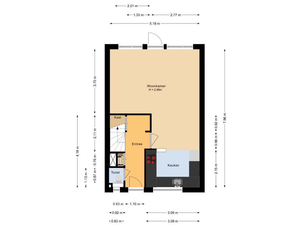 View floorplan of Begane grond of Kamp 12 57