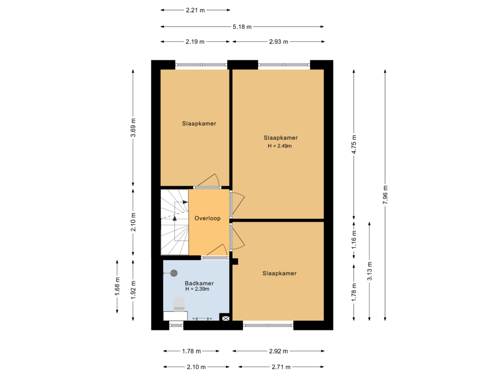 View floorplan of Eerste verdieping of Kamp 12 57