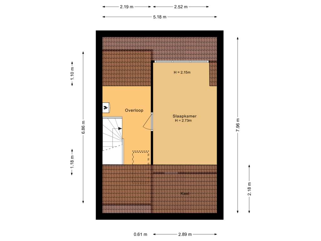 View floorplan of Tweede verdieping of Kamp 12 57