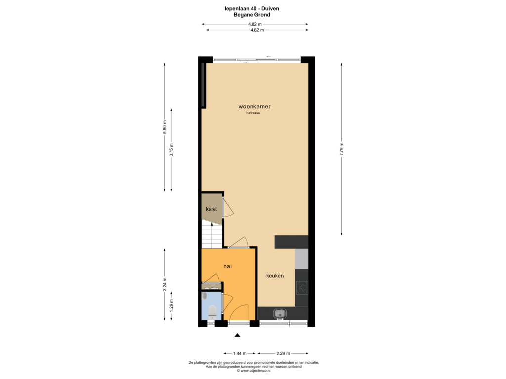 Bekijk plattegrond van BEGANE GROND van Iepenlaan 40