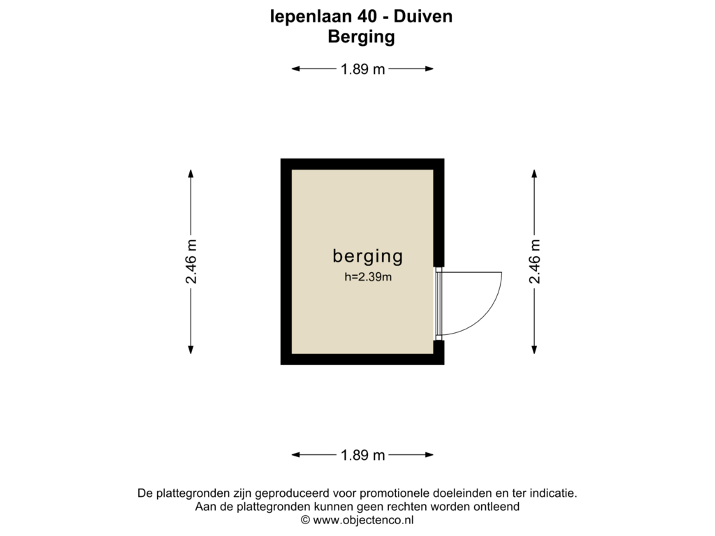 Bekijk plattegrond van BERGING van Iepenlaan 40