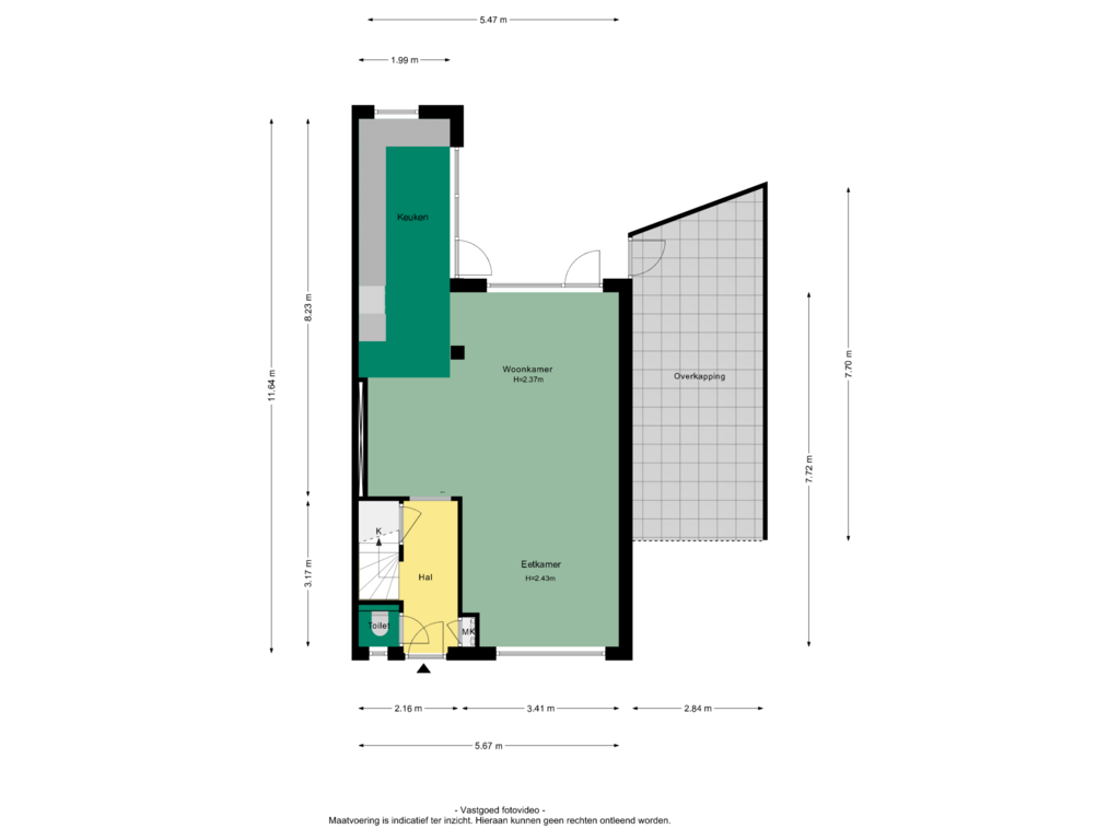 Bekijk plattegrond van Begane grond van Rozenstraat 43