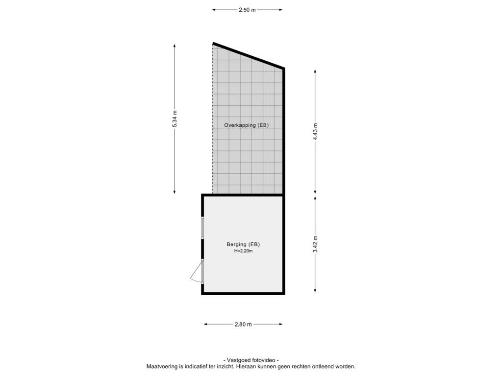 Bekijk plattegrond van Berging + Overkapping van Rozenstraat 43