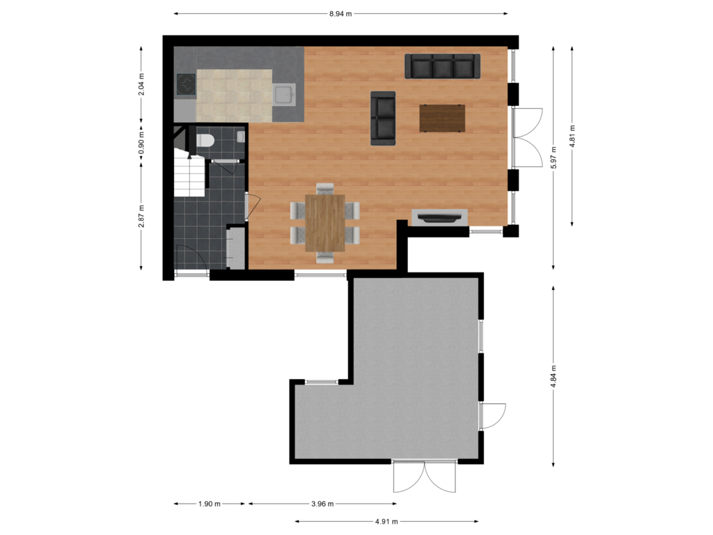 Bekijk plattegrond van Begane grond van Biggekerkestraat 41