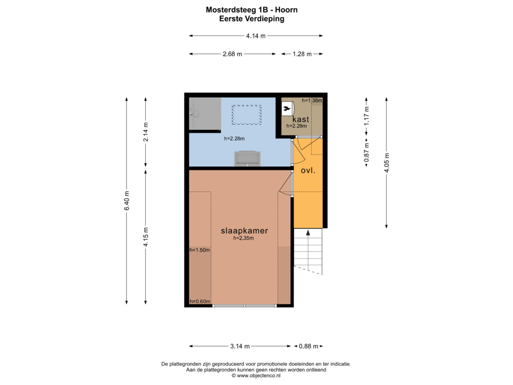 Bekijk plattegrond van EERSTE VERDIEPING van Mosterdsteeg 1-B