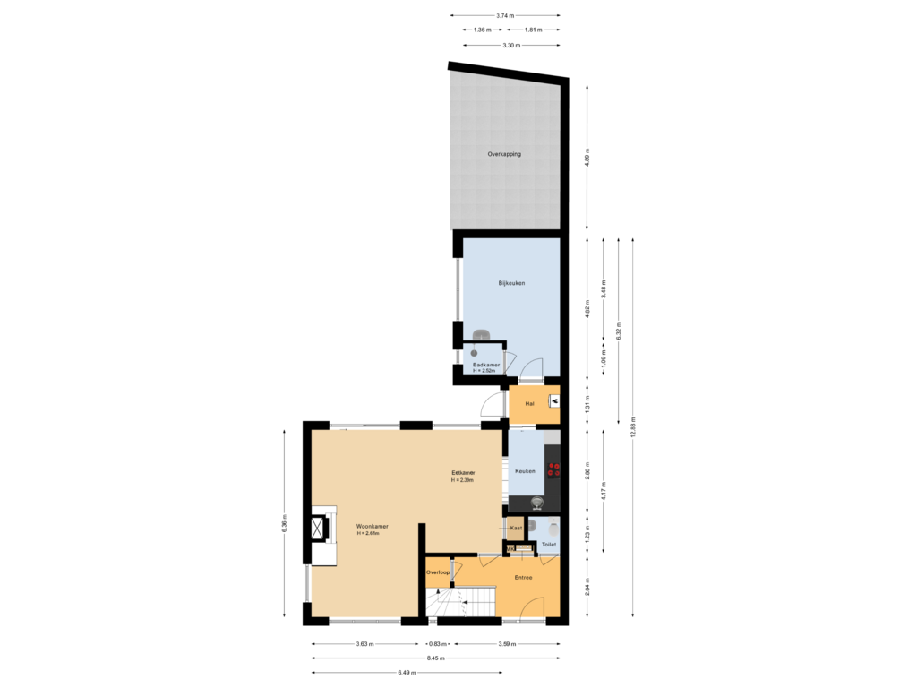 View floorplan of Begane grond of Anton Geerdesplein 3