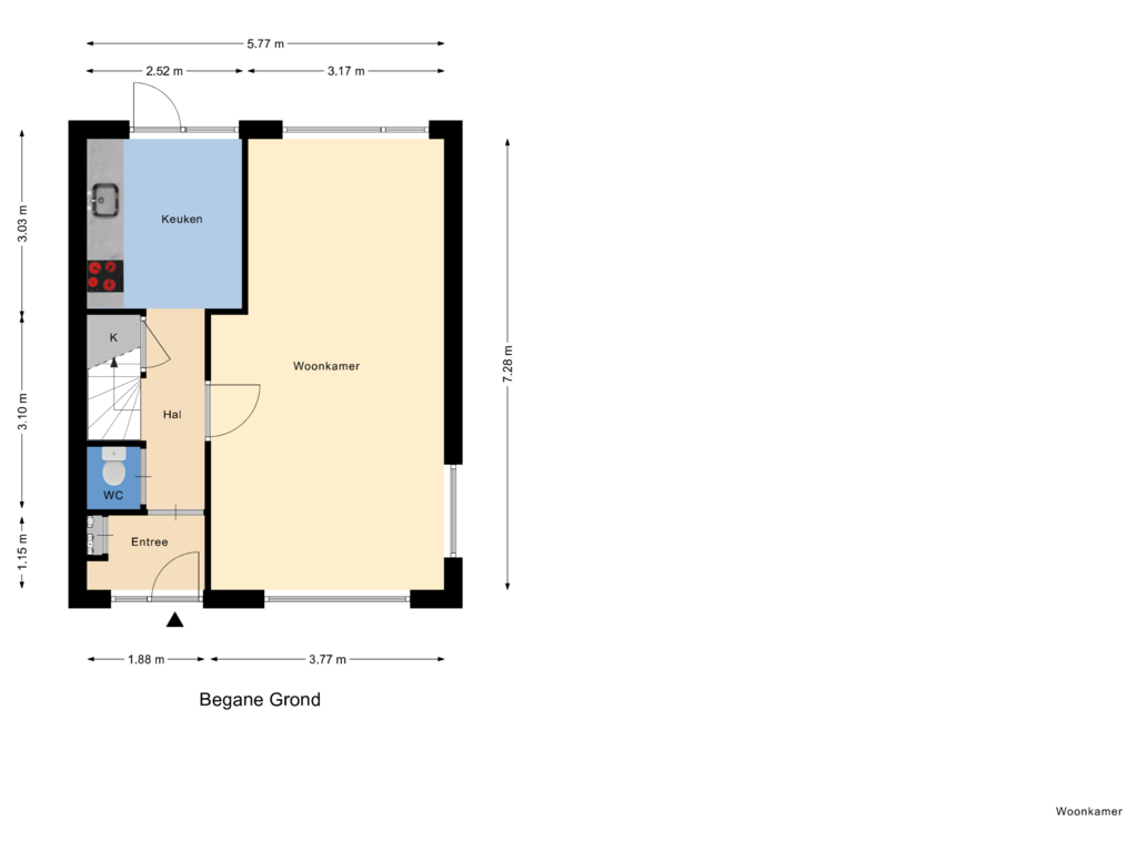 Bekijk plattegrond van Begane Grond van Bethlehemweg 51