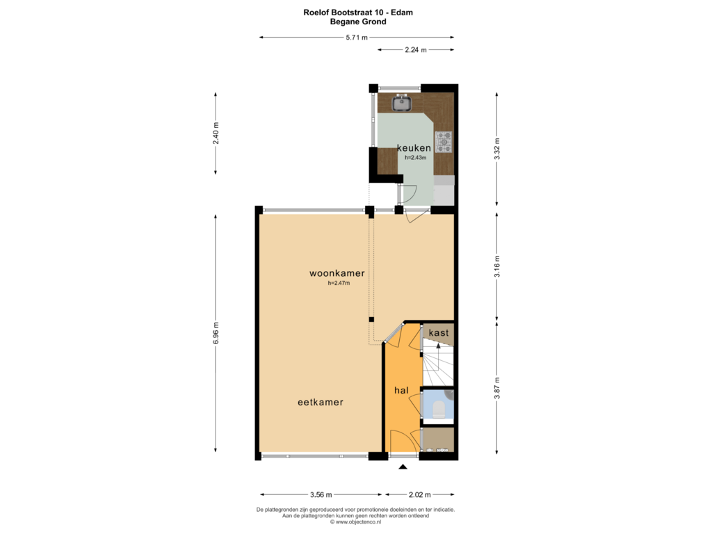 View floorplan of BEGANE GROND of Roelof Bootstraat 10