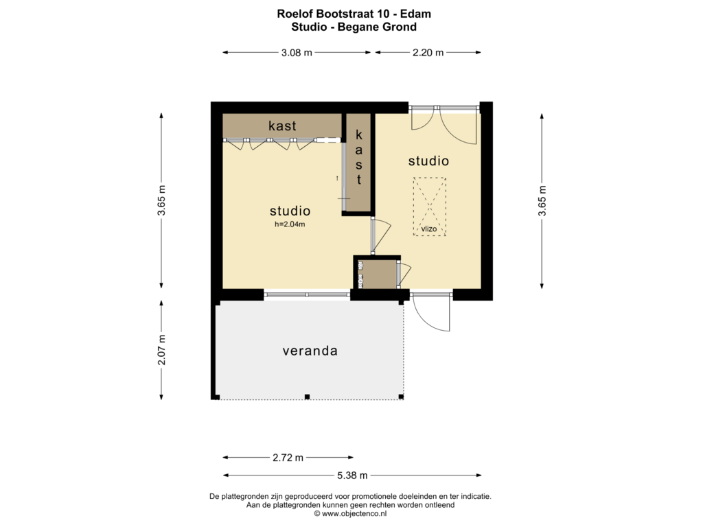 View floorplan of STUDIO BG of Roelof Bootstraat 10