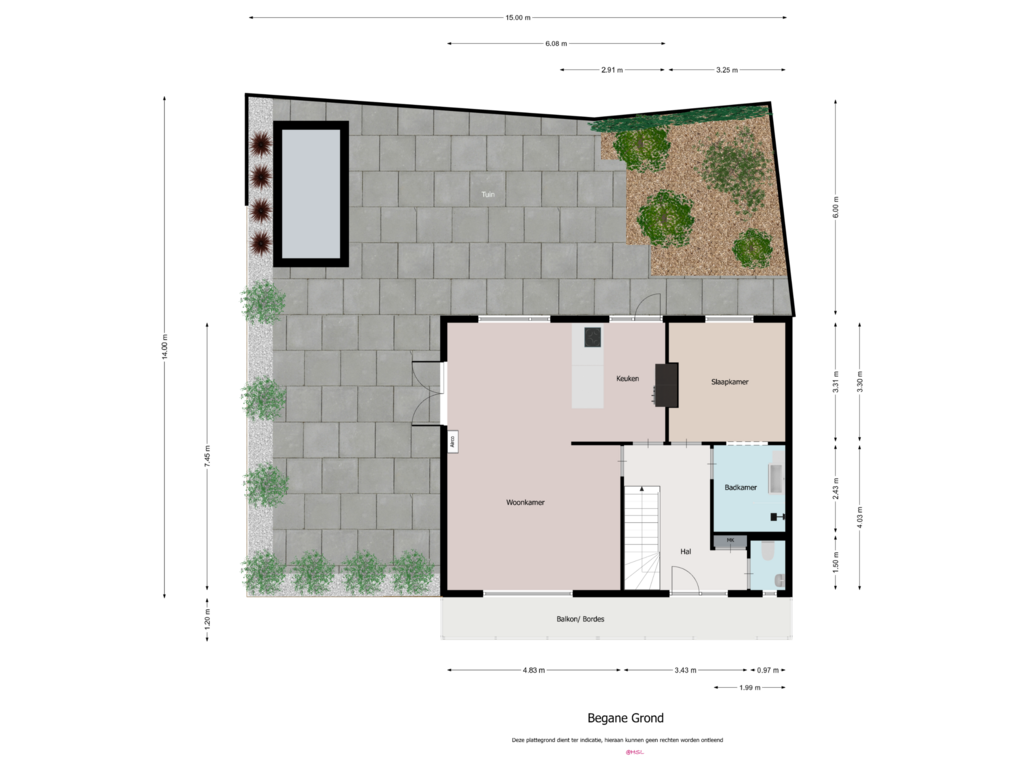 Bekijk plattegrond van Begane Grond van Processieweg 2-A