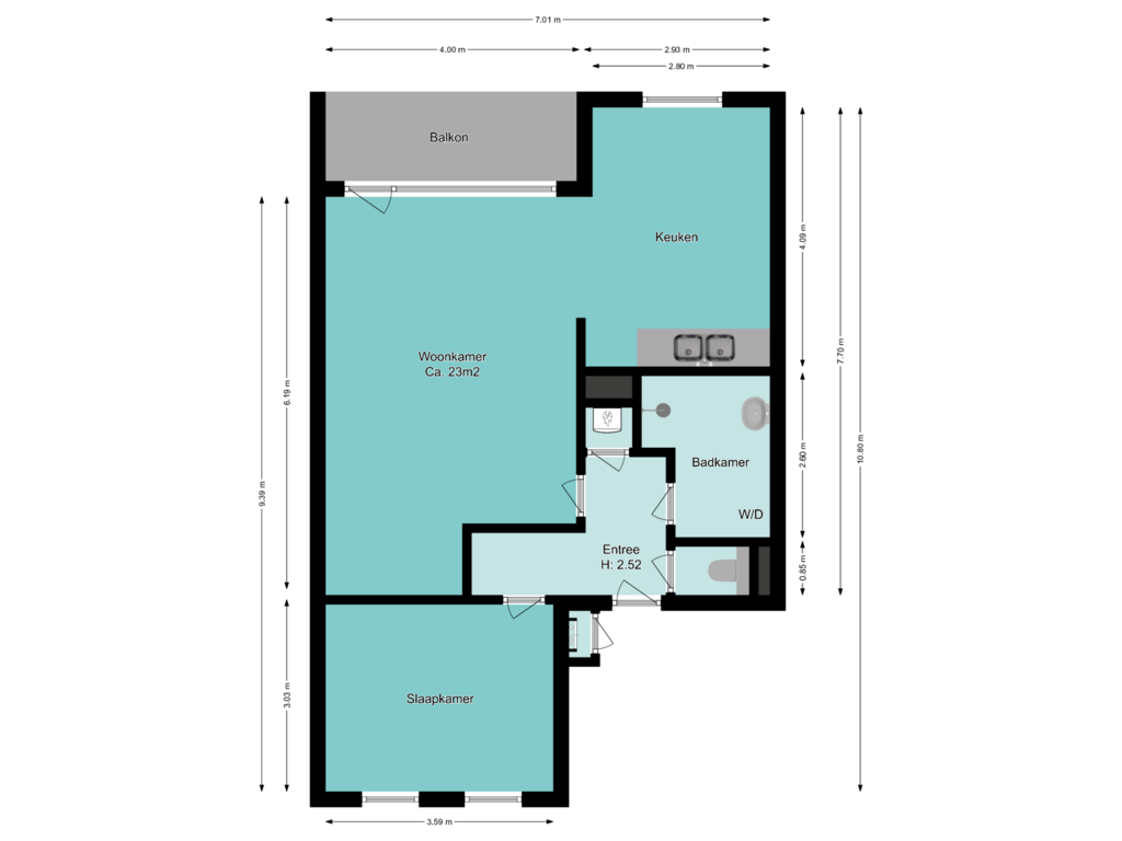 View floorplan of Eerste verdieping of Noordse Bosje 2-D