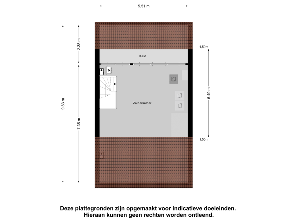 Bekijk plattegrond van Zolder van Maagdepalm 29