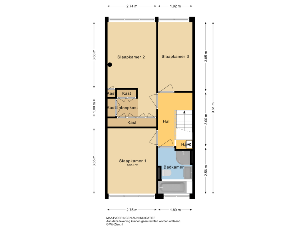 Bekijk plattegrond van TWEEDE VERDIEPING van Staringstraat 3