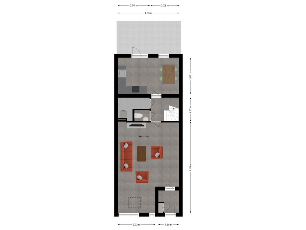 View floorplan of Begane Grond of Kruishout 30