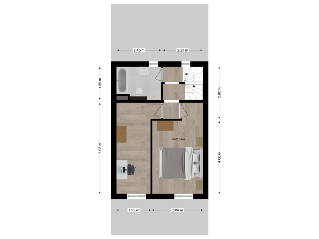 View floorplan of Eerste verdieping of Kruishout 30