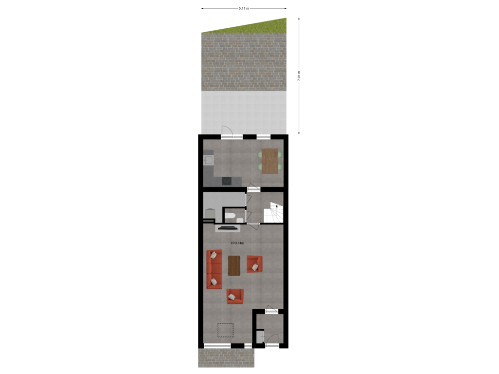 View floorplan of Begane Grond Met Tuin of Kruishout 30