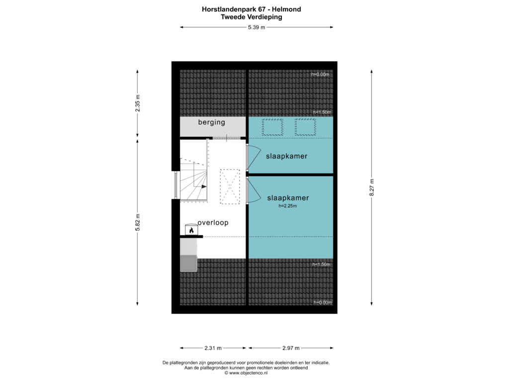 Bekijk plattegrond van TWEEDE VERDIEPING van Horstlandenpark 67