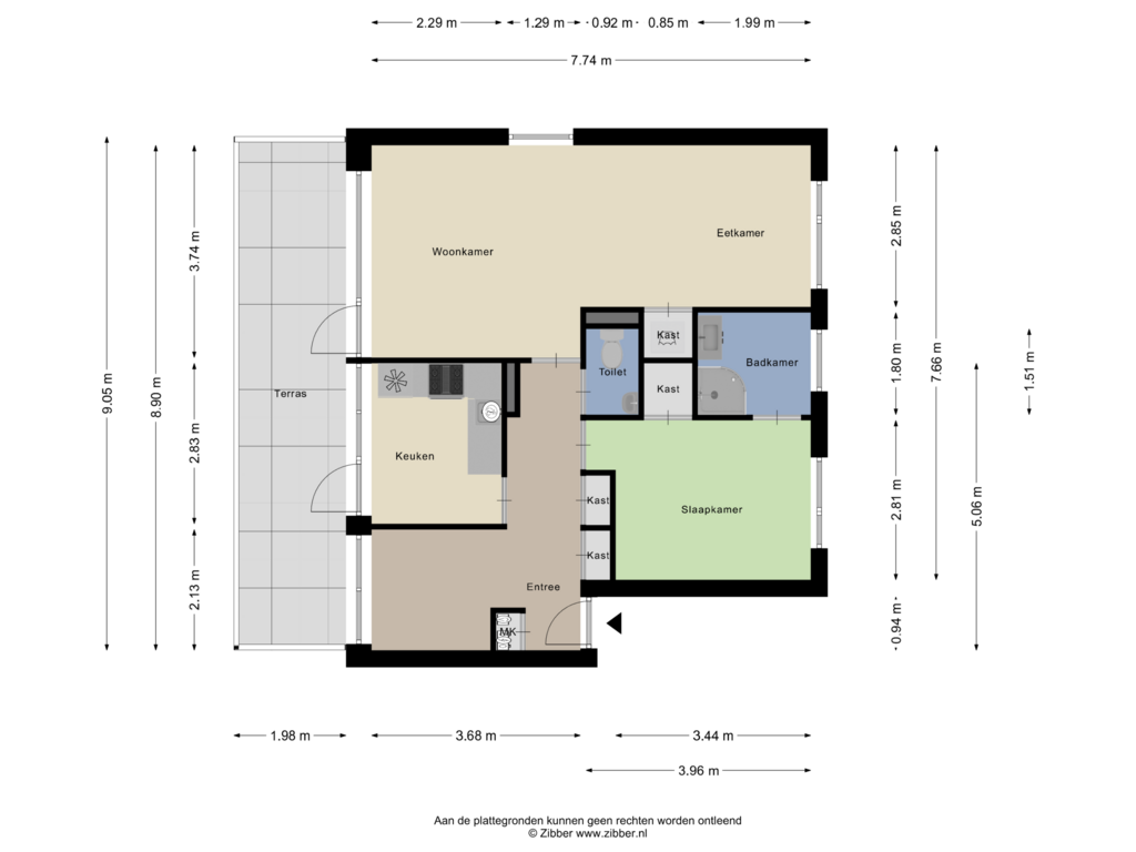 Bekijk plattegrond van Appartement van Berliozstraat 7-4