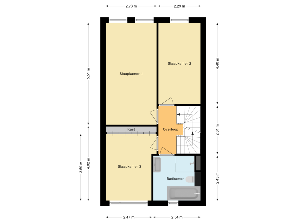 Bekijk plattegrond van Eerste verdieping van Bornberg 23