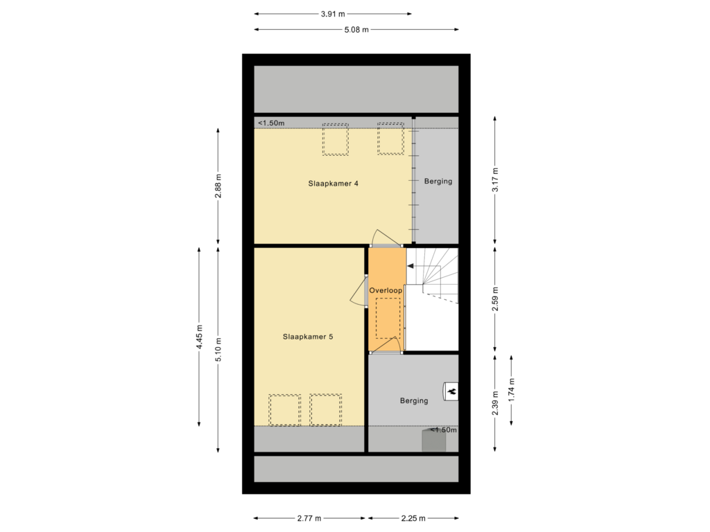 Bekijk plattegrond van Tweede verdieping van Bornberg 23