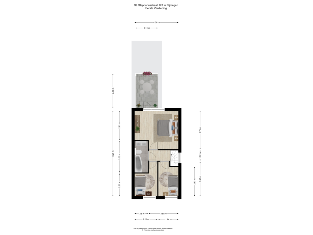 View floorplan of Eerste Verdieping of St. Stephanusstraat 173