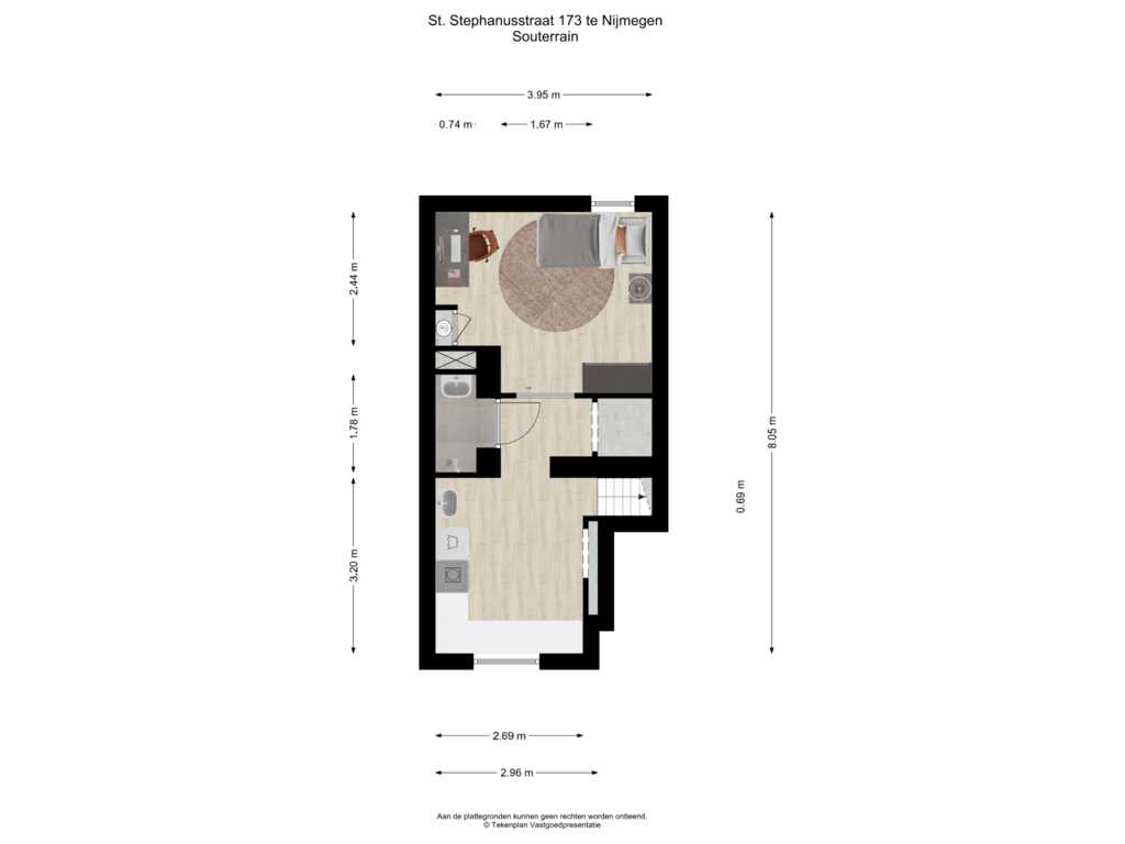 View floorplan of Souterrain of St. Stephanusstraat 173