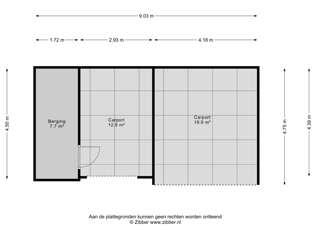 Bekijk plattegrond van Berging van Bergstraat 43