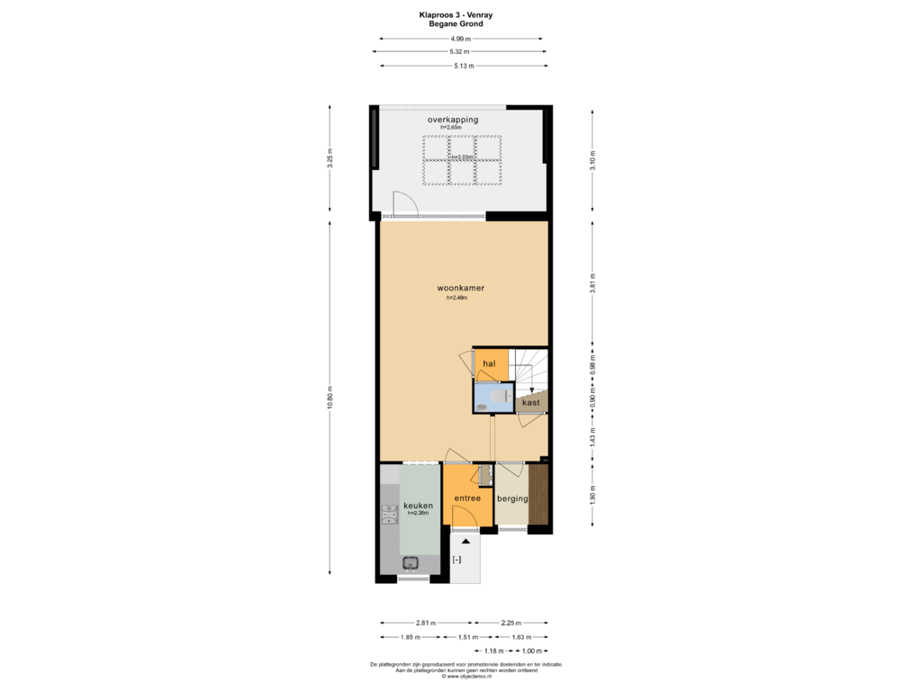 View floorplan of BEGANE GROND of Klaproos 3