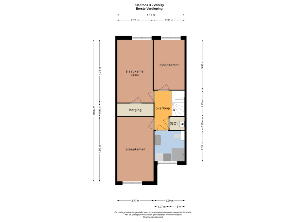 View floorplan of EERSTE VERDIEPING of Klaproos 3