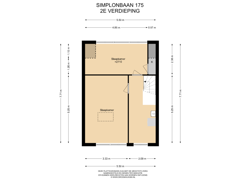 Bekijk plattegrond van 2E Verdieping van Simplonbaan 175