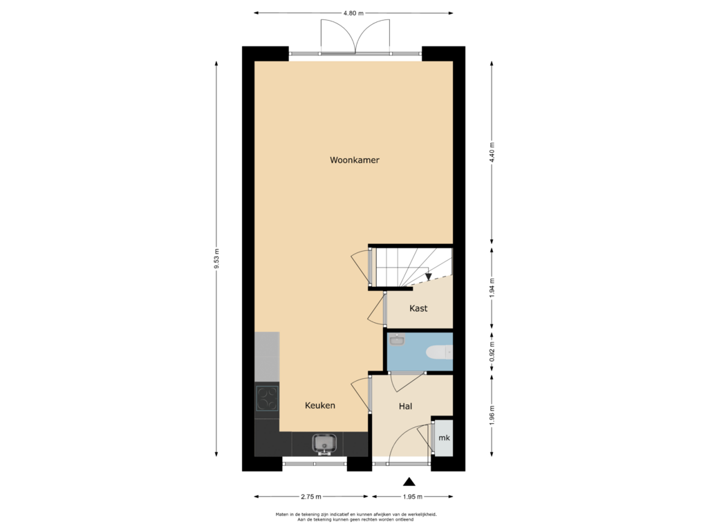 View floorplan of Begane grond of Slijkstraat 53